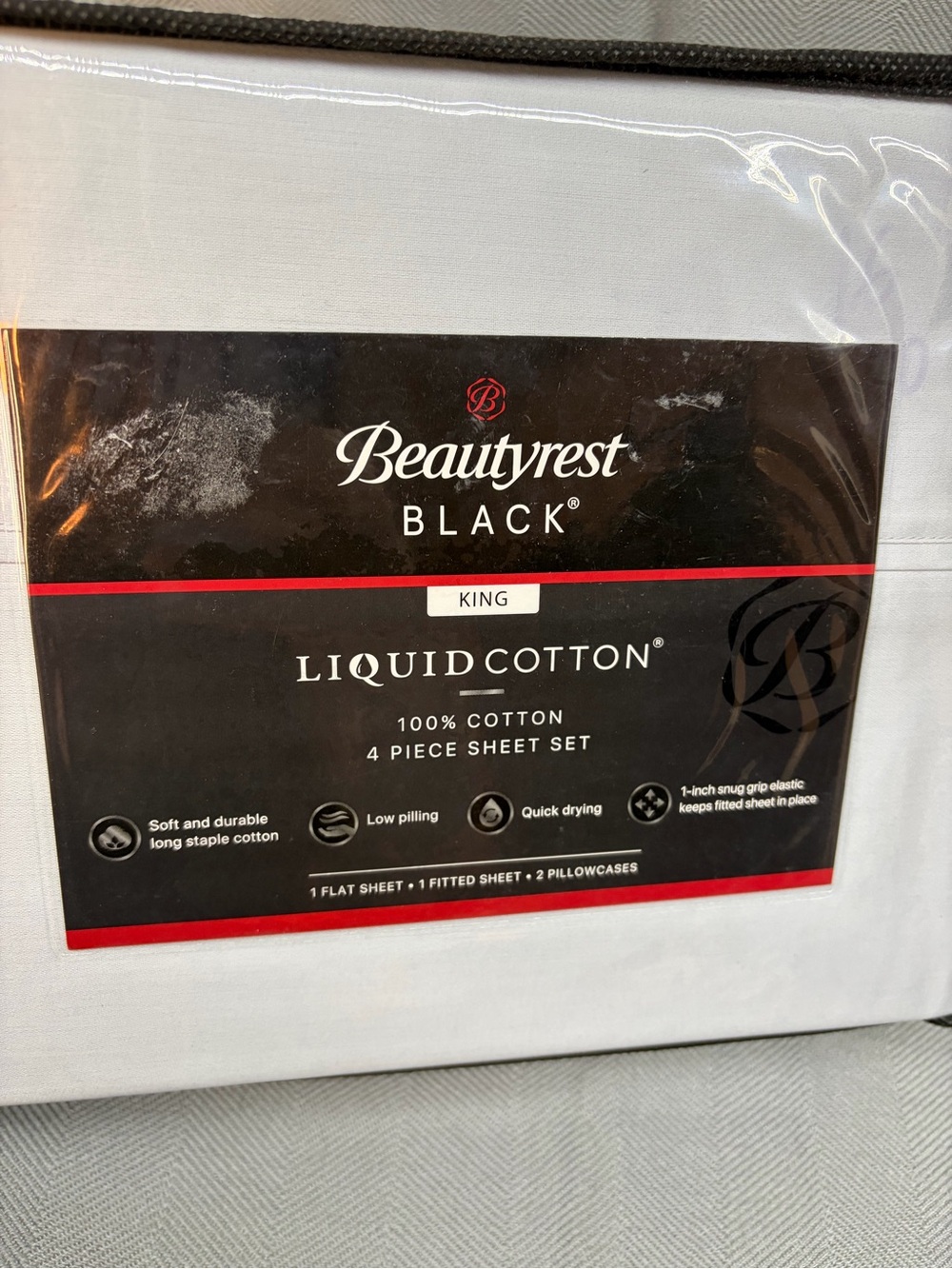 NWT Beautyrest  Black four piece king size sheet set 400 thread count blue